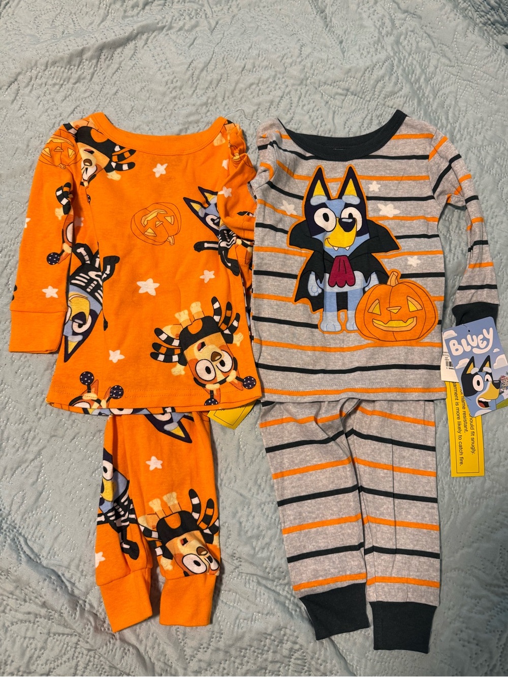 Kids' Bluey Halloween Pajama Set - Orange & Gray